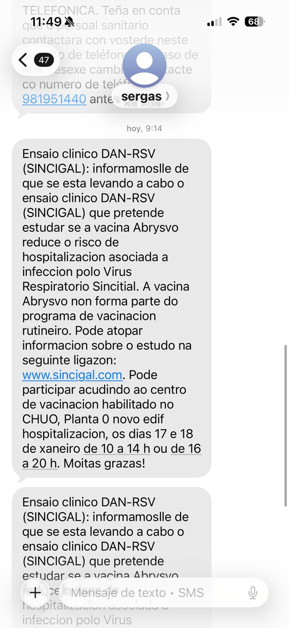 El mensaje que están recibiendo miles de gallegos