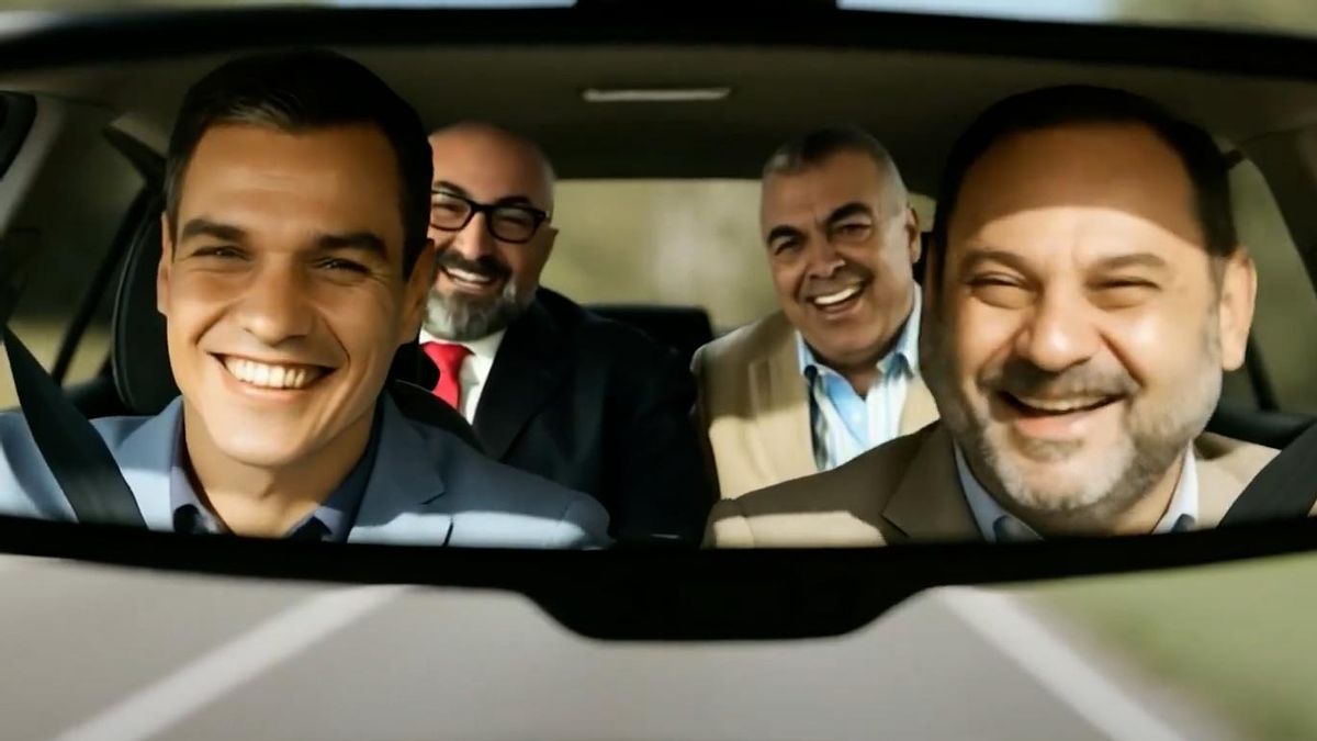 El PP presenta La Banda del Peugeot un vídeo protagonizado por Sánchez Cerdán Ábalos y Koldo.00 00 04 22.Imagen fija001