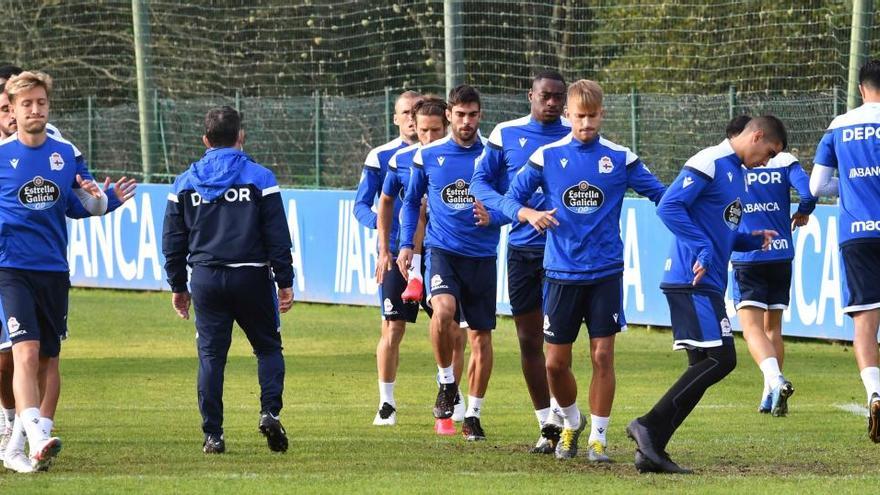 Los futbolistas del Deportivo, en Abegondo