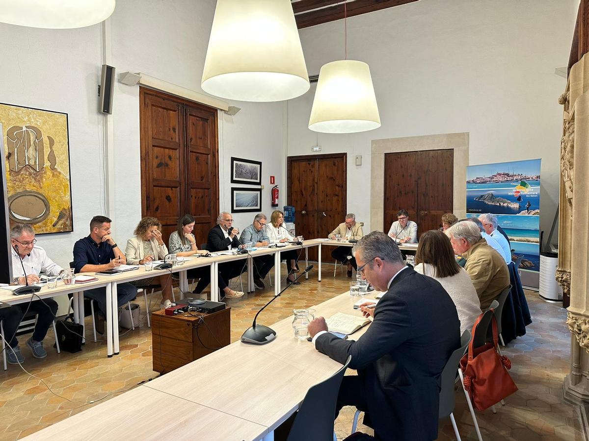 Los representantes de la Comisión para el Fomento del Civismo en las Zonas Turísticas, esta mañana, en Palma.