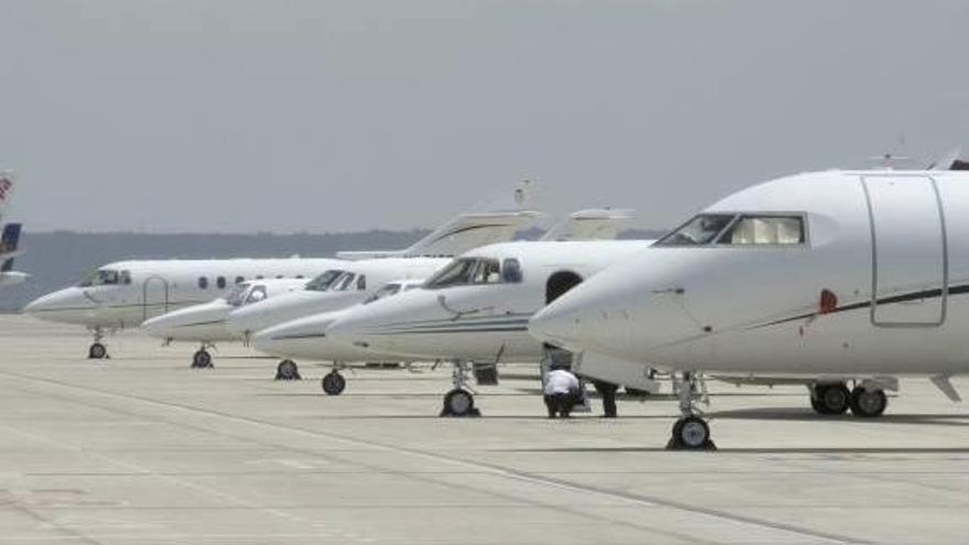 Zona de aviación privada de Son Sant Joan, de donde despegó el avión el pasado 30 de octubre.