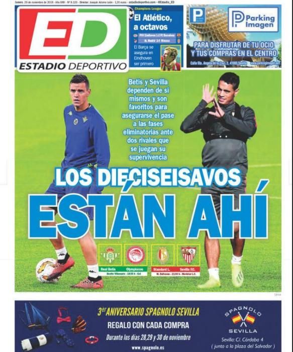 Portada ESTADIO DEPORTIVO jueves 29 noviembre 2018