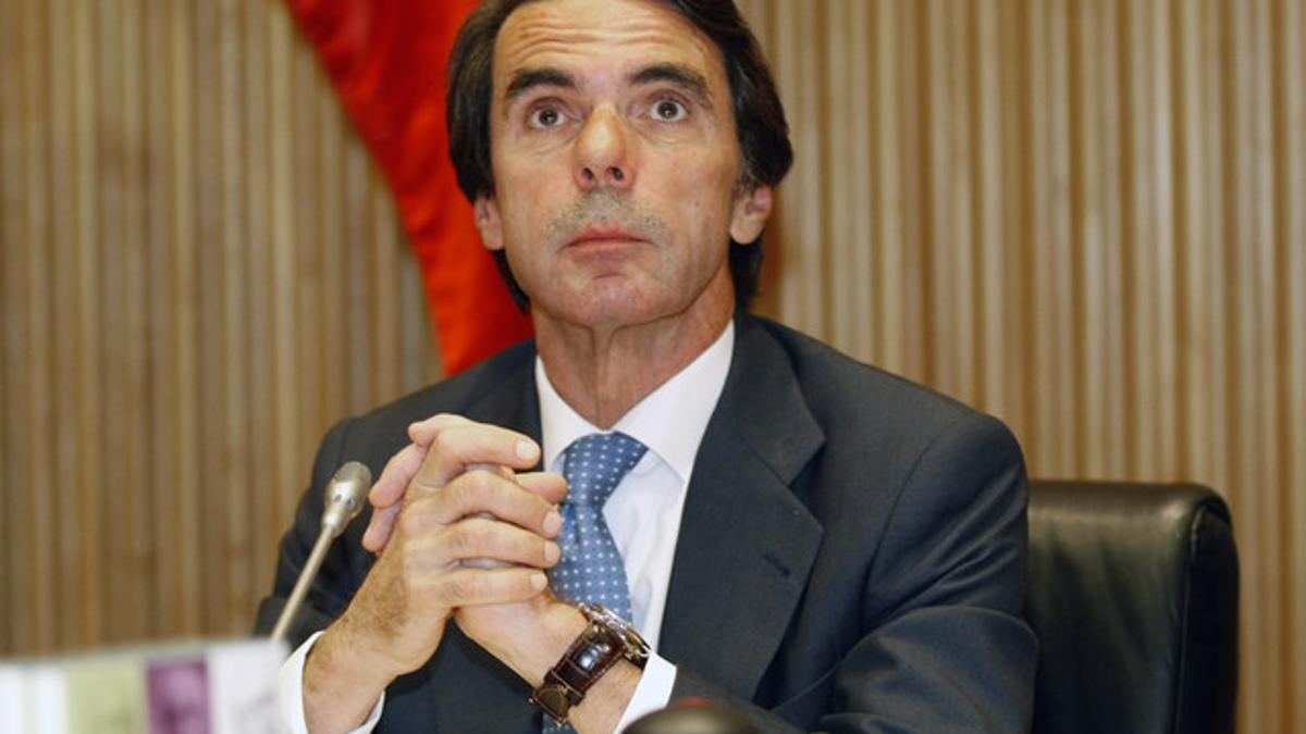 Aznar, durante la presentación de un libro de la FAES.