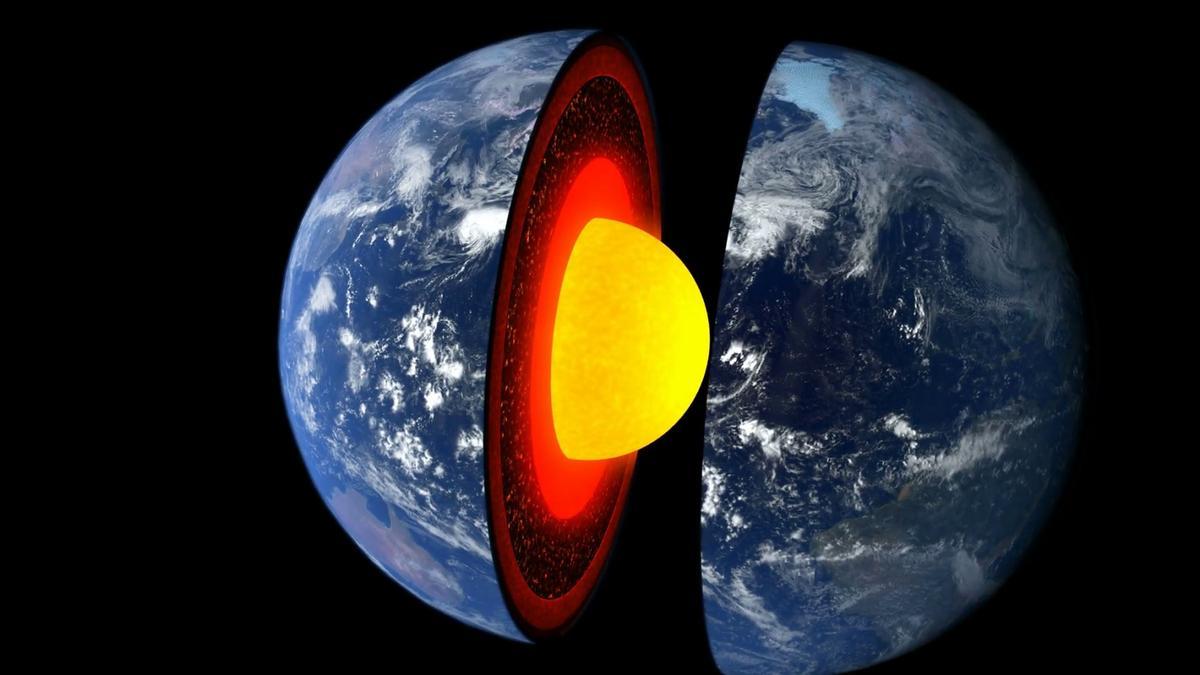 Recreación del núcleo de la Tierra.