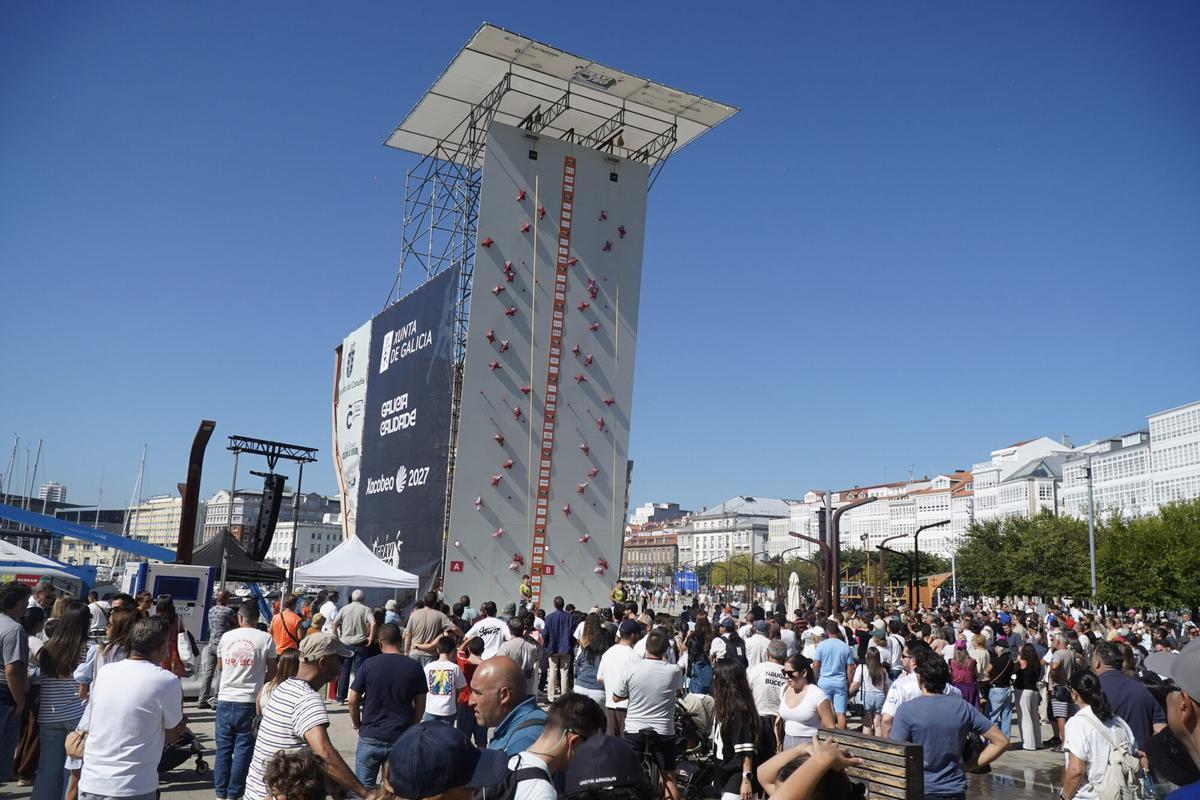 Final del Open juvenil de Escalada de Velocidad en GRAVITEO A Coruña Xacobeo