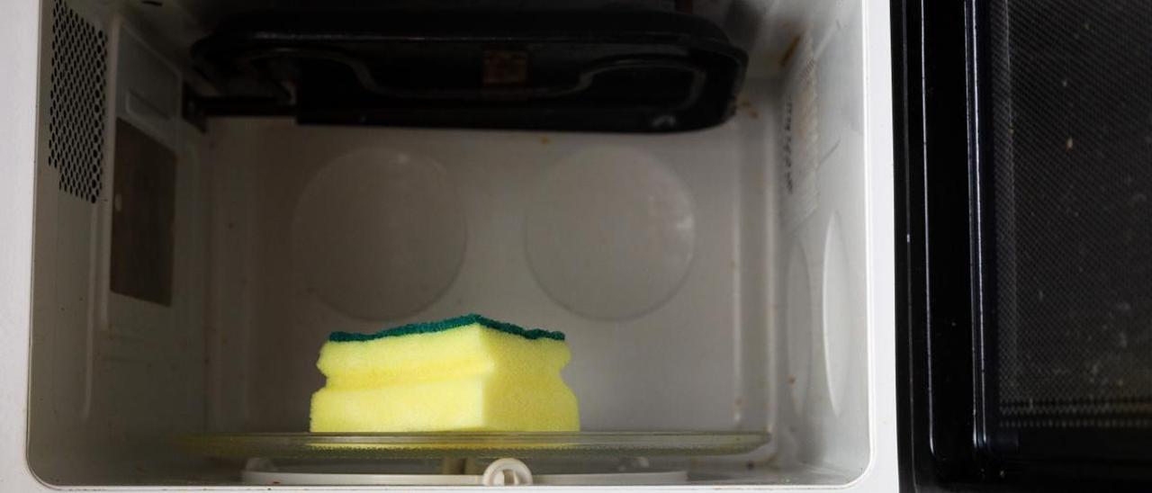 El truco de la esponja en el microondas