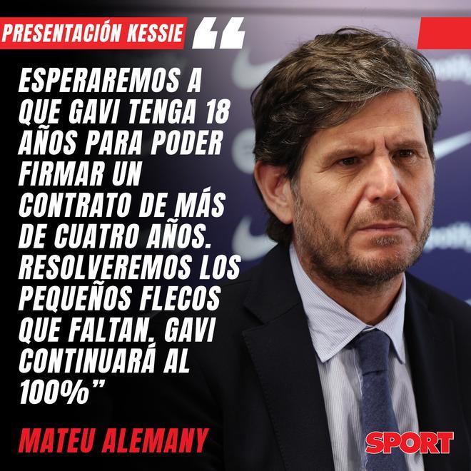 Mateu Alemany confirmó que Gavi renovará con el Barça, pero que firmará cuando cumpla 18 años