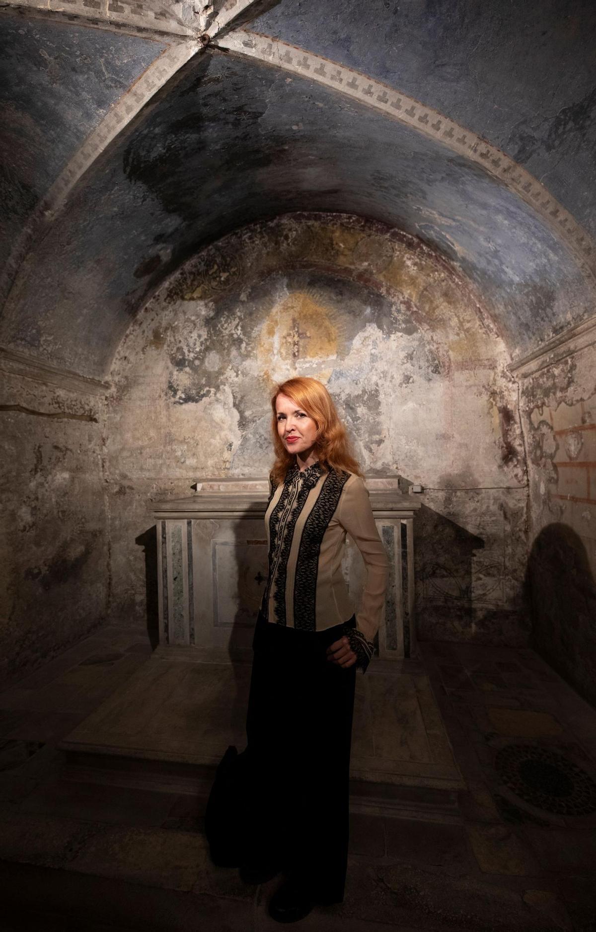 Vanessa Montfort, en la Basílica subterránea de Porta Maggiore