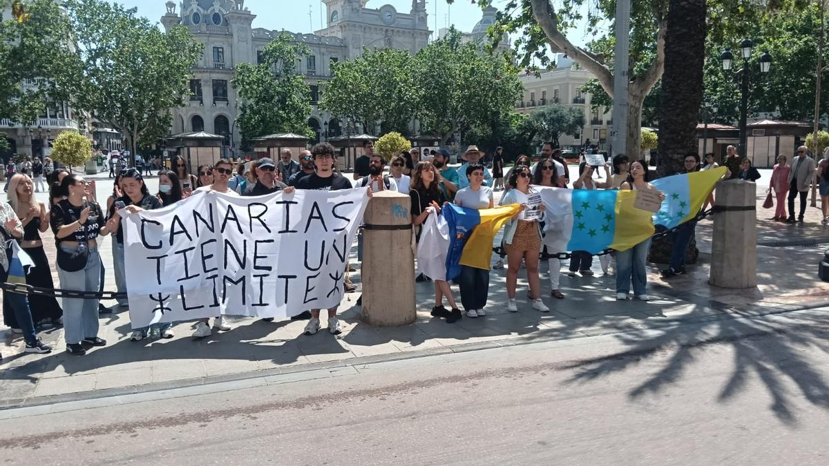 Manifestación de 'Canarias tiene un límite' en Valencia