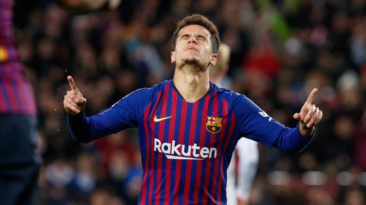 Coutinho celebró por todo lo alto su gol