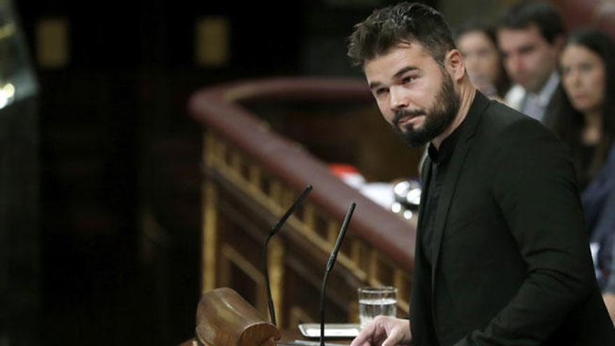 Rufián, en la sesión de investidura de Mariano Rajoy.