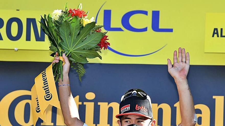 Caleb Ewan en el podio | David Stockman