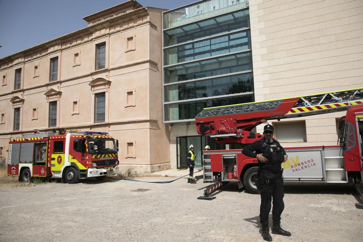 Valencia. Simulacro de incendio en el Museo San Pio V