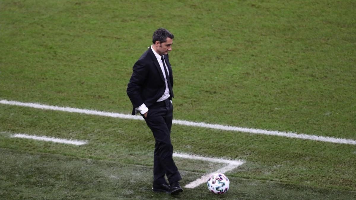 Valverde, en el duelo con el Atlético de Madrid en la semifinal de la Supercopa de España.