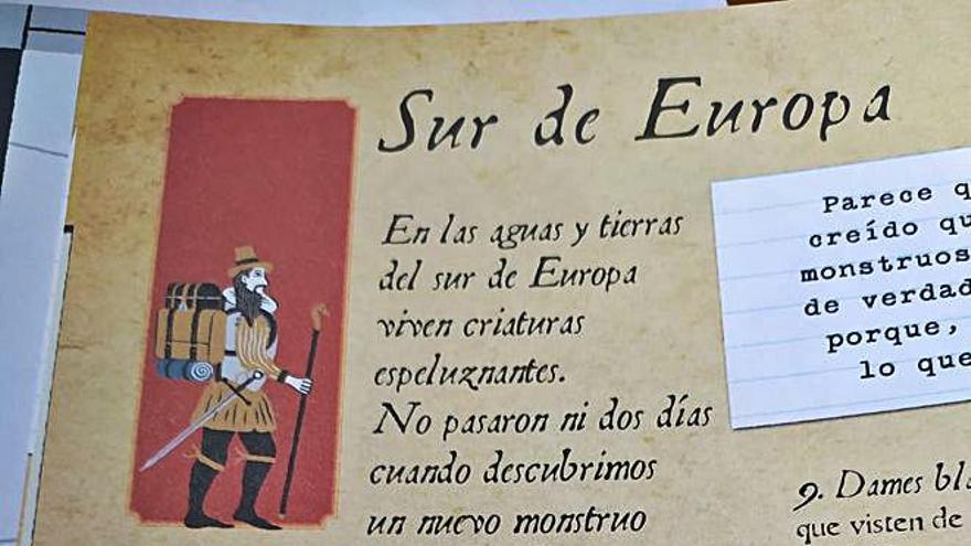 A la izquierda, Atlas de España que se incluye en la publicación inglesa con los cuatro monstruos; y sobre estas líneas, página en la que se cita el Zangarrón de Sanzoles. | C. P. 
