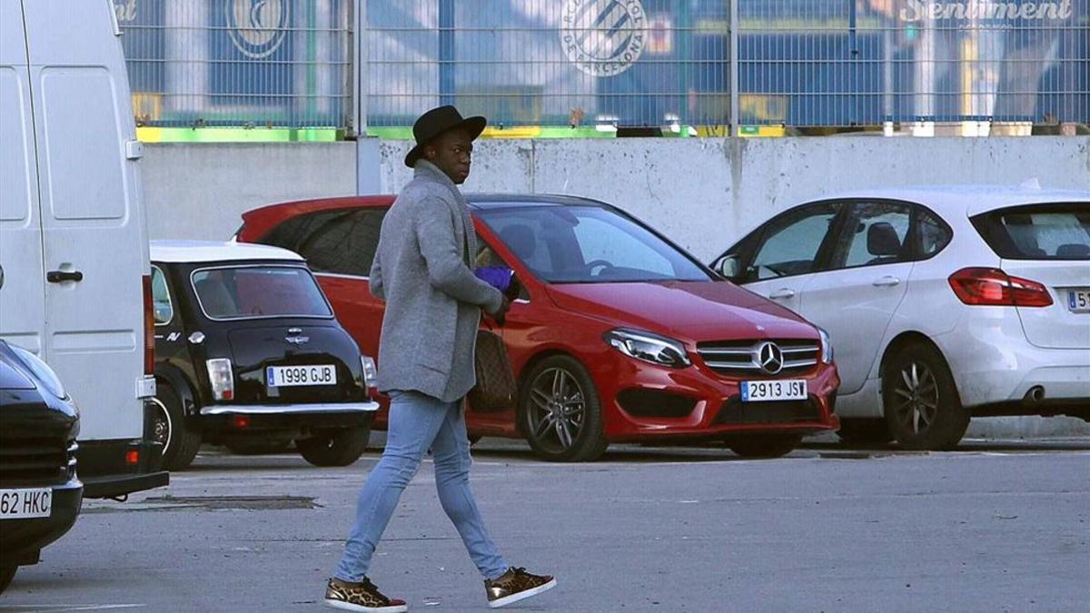 Felipe Caicedo ha acudido por la mañana a la ciudad deportiva del Espanyol