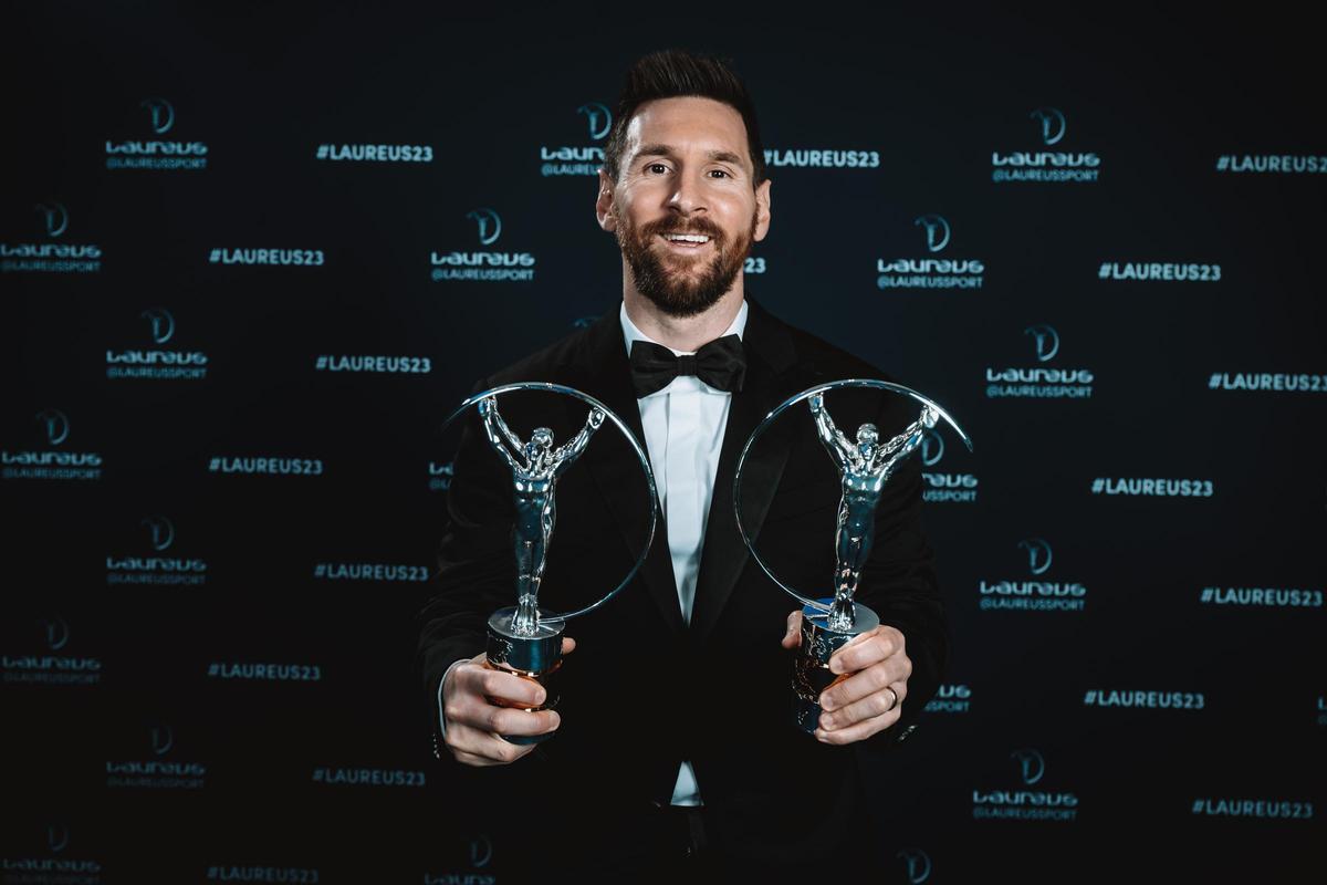 Leo Messi, con los galardones conseguidos en 2023.