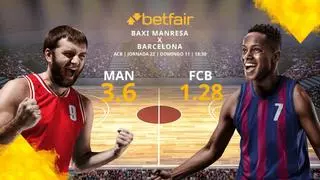 BAXI Manresa vs. Barça Basket: horario, TV, estadísticas, clasificación y pronósticos