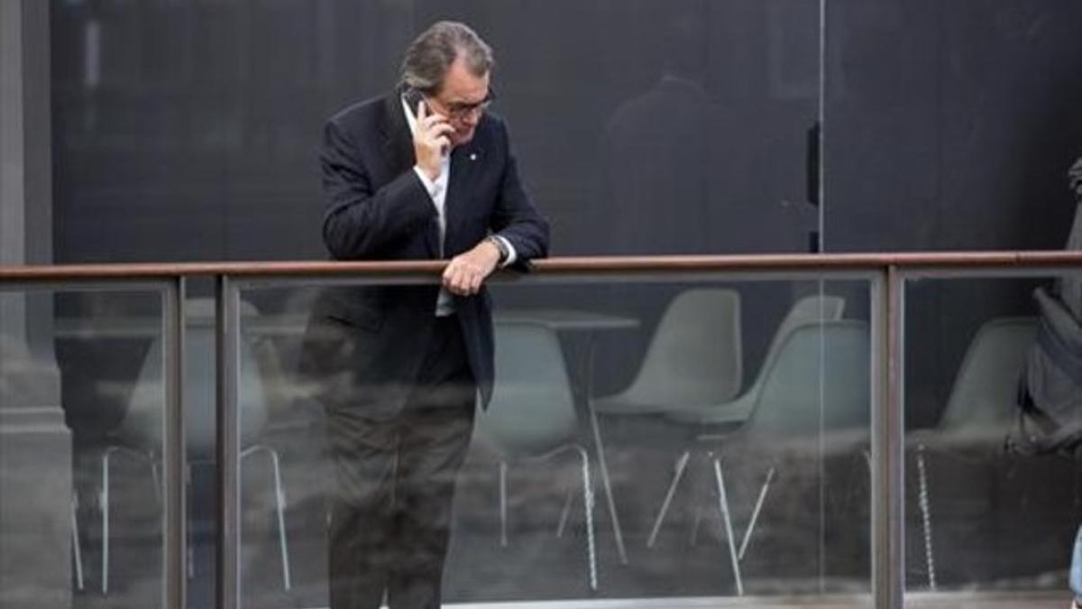 Artur Mas, ayer en el Centre Cultural del Born, tras ofrecer una rueda de prensa.