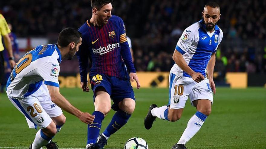 Un triplete de Messi condena a un Leganés valiente