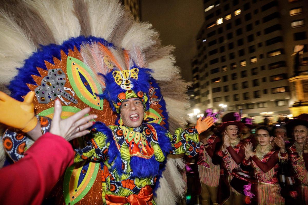 Participantes en los festejos del Antroxu del año pasado en Gijón.