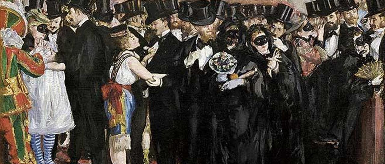 Édouard Manet, &quot;Ball de màscares a la Salle Le Peletier&quot;, 1873, molt poc abans que un incendi la destruís.