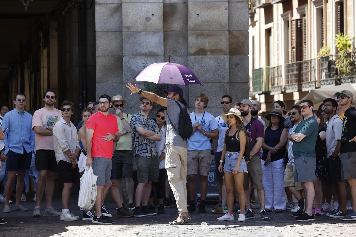 Turistas en Madrid.