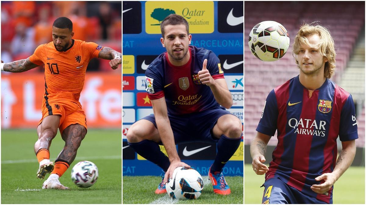 Memphis Depay, Jordi Alba e Ivan Rakitic