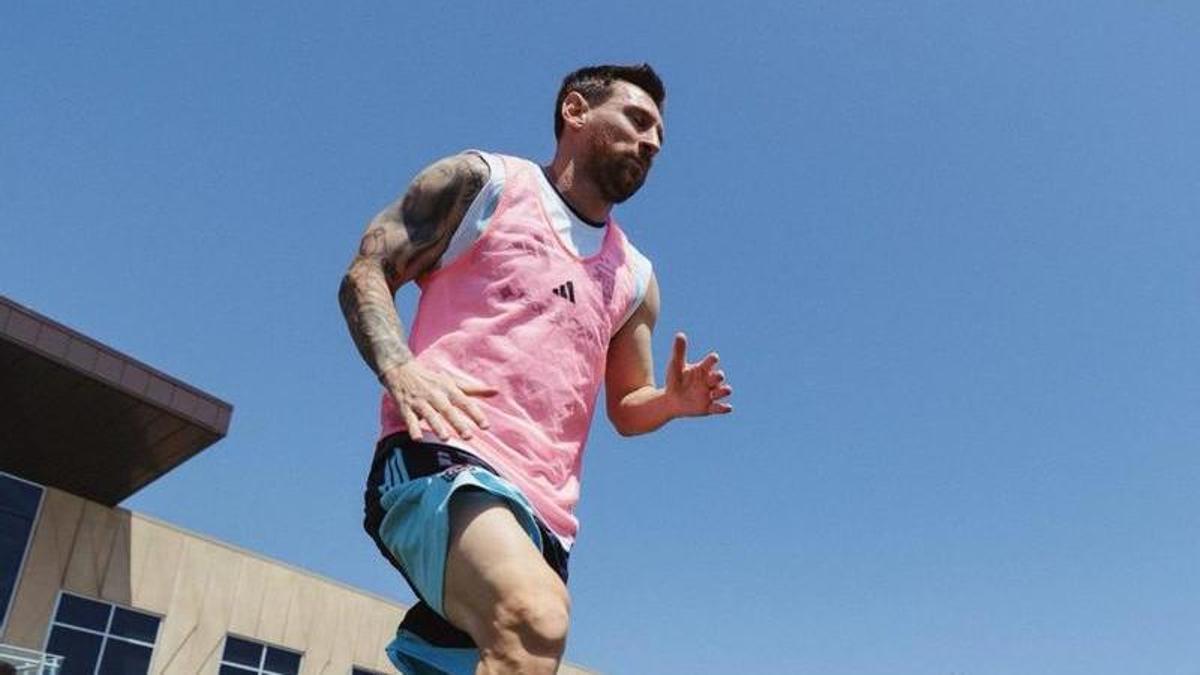 Messi, en un entrenament de l’Argentina a Kansas.  | SELECCIÓ ARGENTINA