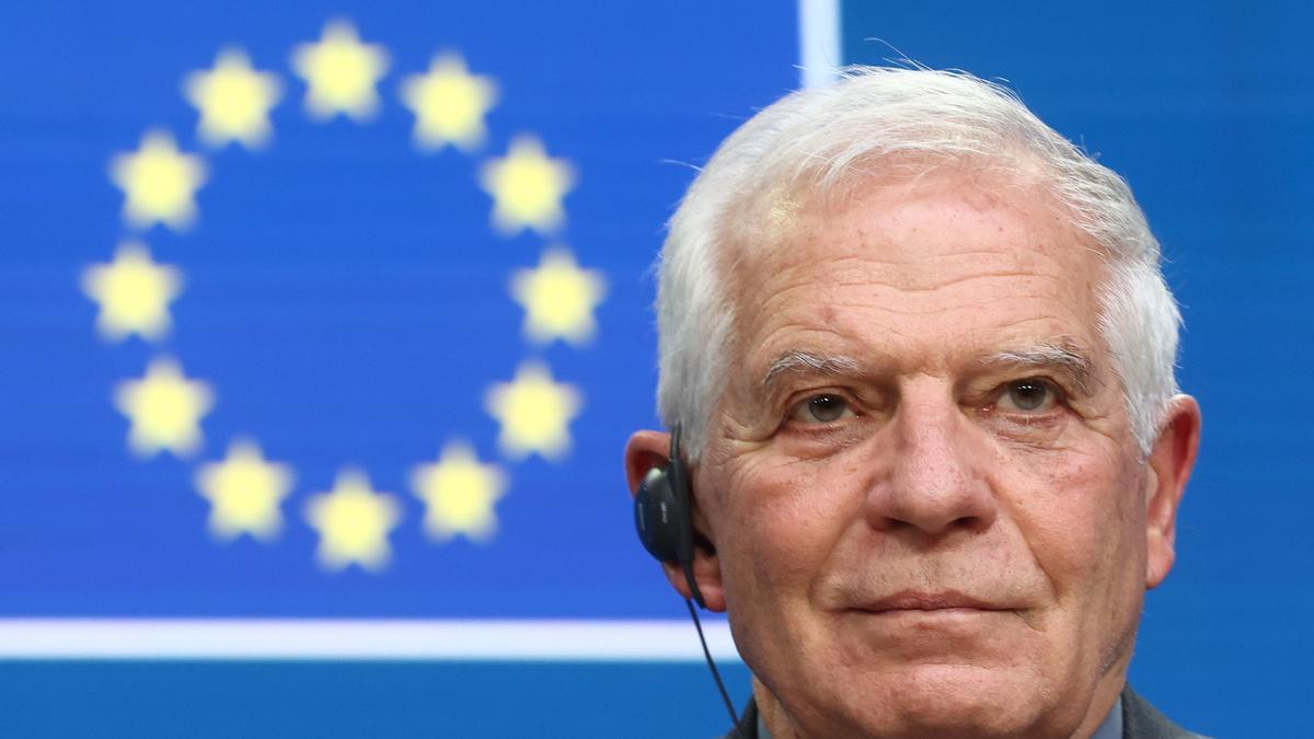 El alto representante de Política Exterior y Seguridad de la UE, Josep Borrell, durante una rueda de prensa.