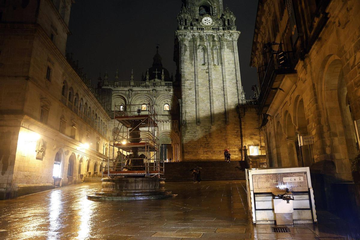 La Fonte dos Cabalos, en la Praza das Praterías, en el casco histórico de Santiago.