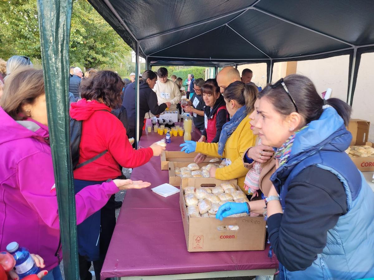 Santa Cristina durante los preparativos de la marcha.