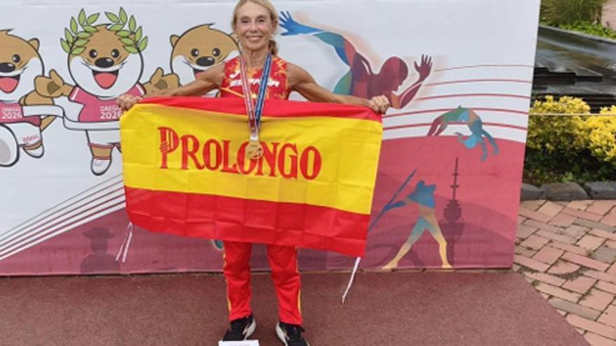 Pepi Sánchez, campeona del mundo de 400 metros a los 76 años tras empezar a correr a los 70