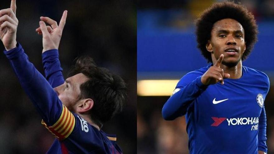 Messi i Willian, golejadors a l&#039;anada.