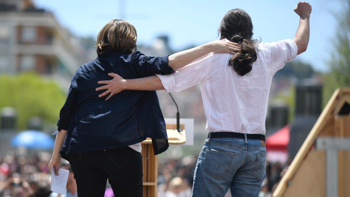 Pablo Iglesias y Ada Colau en el Carmel.