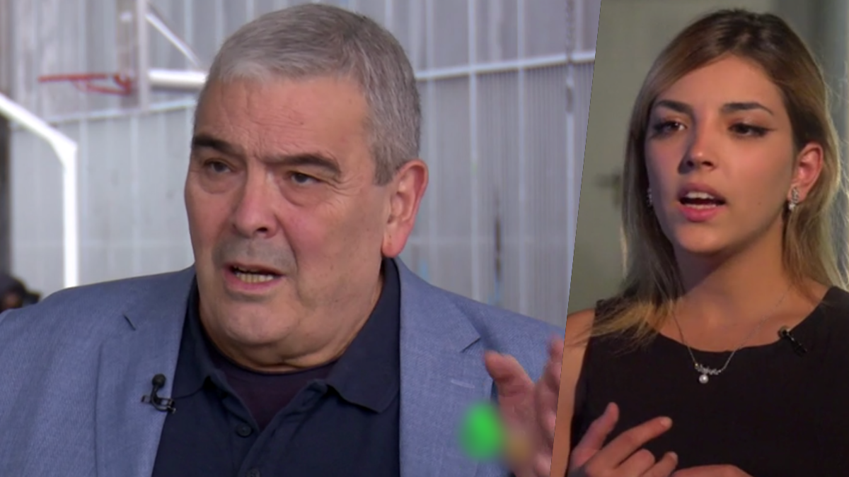 Esteba Ibarra, Presidente del Movimiento contra la Intolerancia, y la falangista Isabel Peralta en ’Equipo de investigación’ Esteba Ibarra, Presidente del Movimiento contra la Intolerancia, y la falangista Isabel Peralta en ’Equipo de investigación’