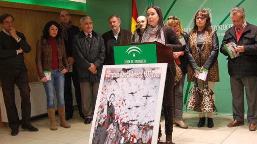 Detalle de la presentación de los actos en Málaga.