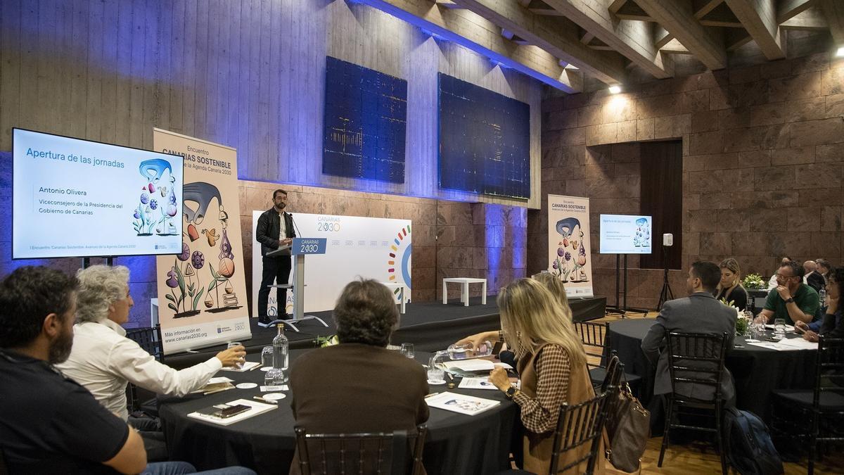 El viceconsejero de Presidencia del Gobierno de Canarias, Antonio Olivera, durante las jornadas.