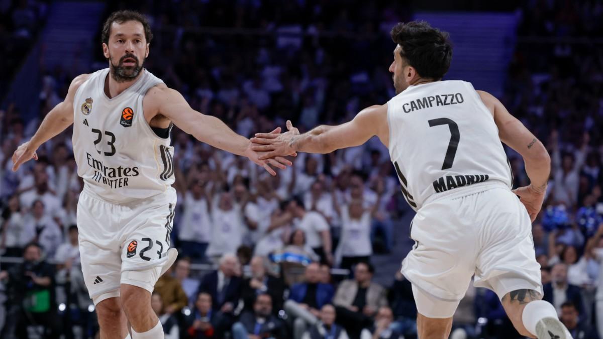 Sergio Llull y Facundo Campazzo, durante el partido ante Efes