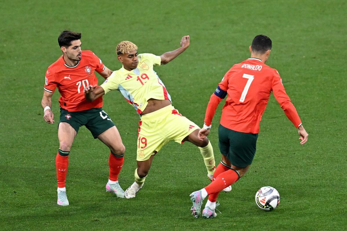 Cristiano y Lamine Yamal se vieron las caras en la última final de la JEFA Nations League