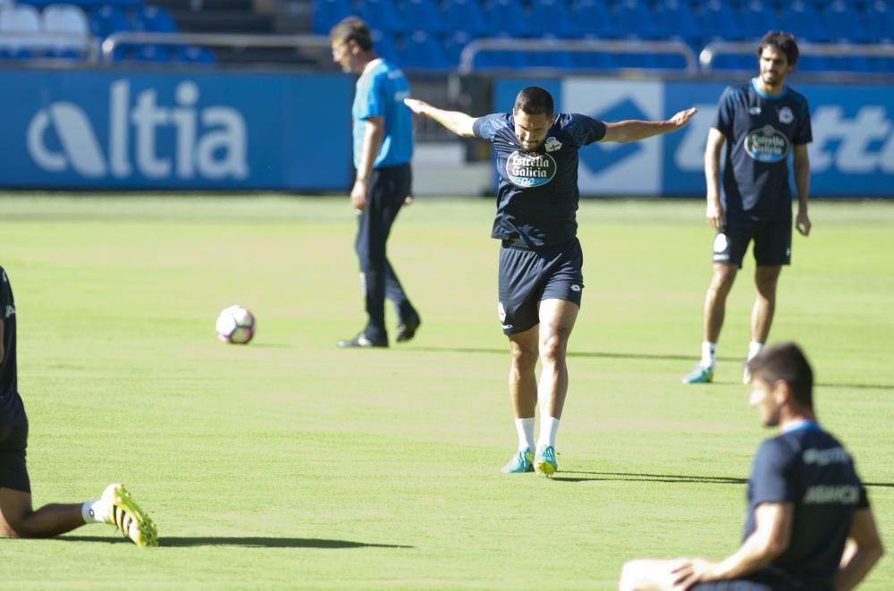 Gaizka Garitano dirige su primera sesión en Riazor