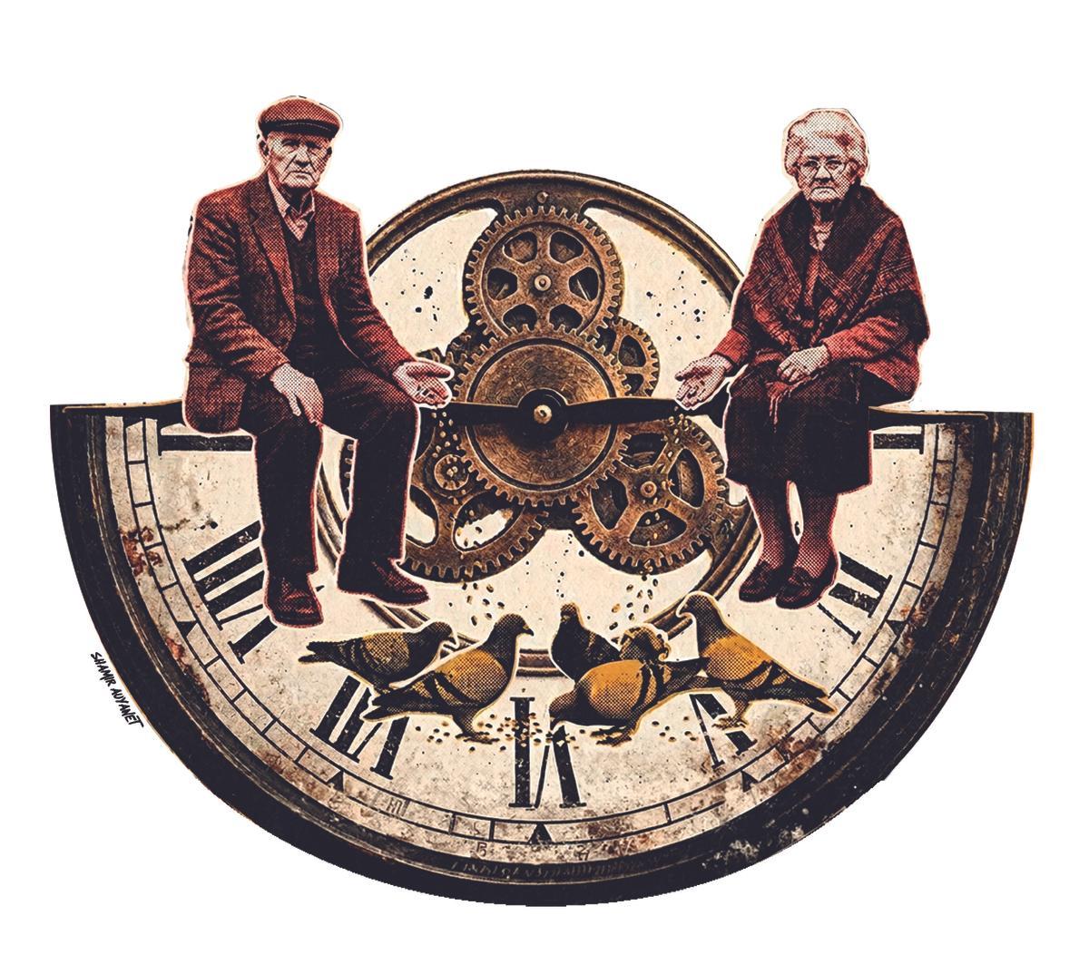 La vejez y la dependencia, atrapadas en el engranaje imparable del tiempo.