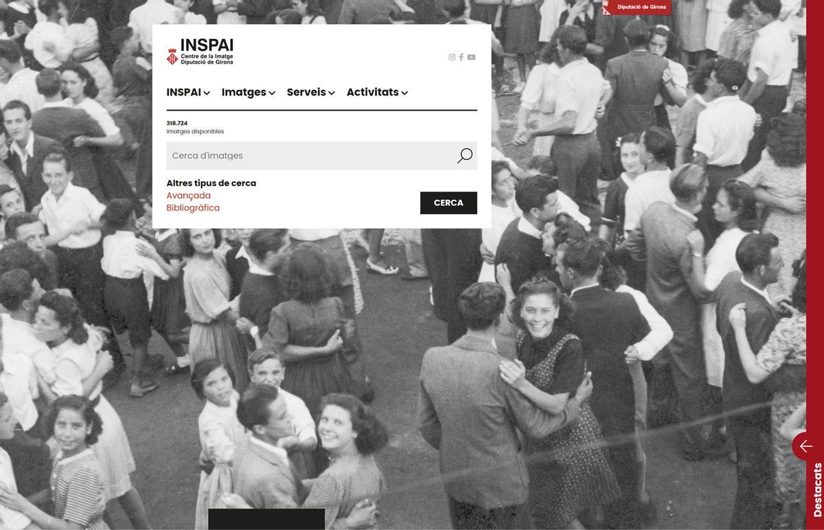 Una captura de pantalla del nou format web de l'INSPAI de la Diputació de Girona.