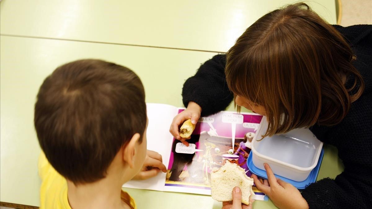 Aula de infantil de una escuela pública de Barcelona. 