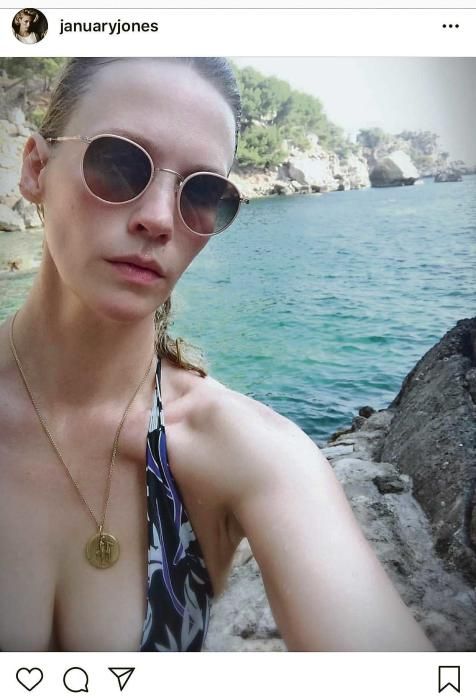 January Jones, relax y paella en el ?paraíso? de Sa Foradada