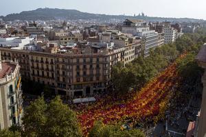 Mosaic de la gran V a Barcelona. 