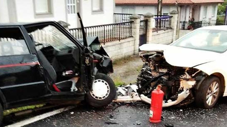 Ocho heridos en tres accidentes en Vilasantar, Miño y Oleiros, dos de ellos colisiones frontales