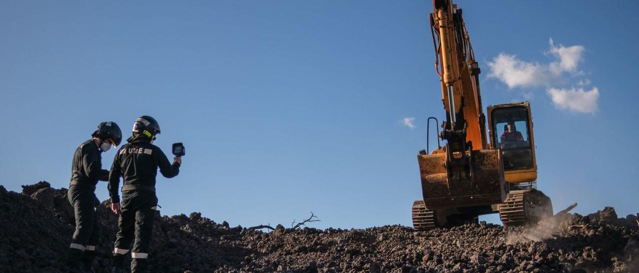 Obras para recuperar una de las vías en el Valle de Aridane.