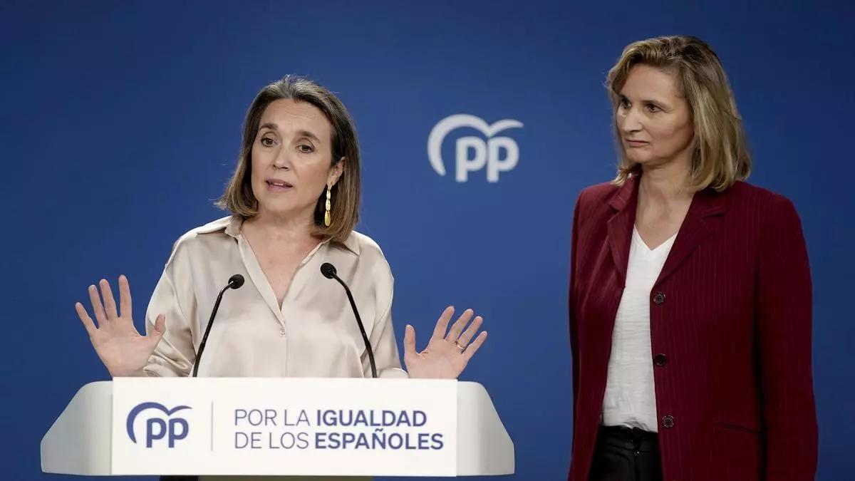 Cuca Gamarra y Paloma Martín, ofrecen una rueda de prensa para presentar Plan + Vivienda del PP