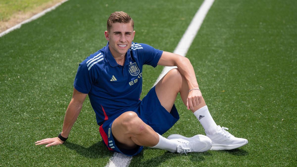 Fermín López, en las instalaciones de la Ciudad del Fútbol de Las Rozas